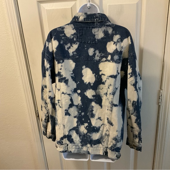 Peach Love California Blue and White Tie-Dye Jean Jacket - Picture 3 of 9